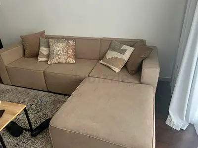 Comfortable 3-Seater Sofa with Matching Ottoman