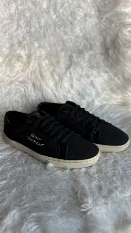 Saint Laurent Black Low-Top Canvas Sneakers, Size Unknown