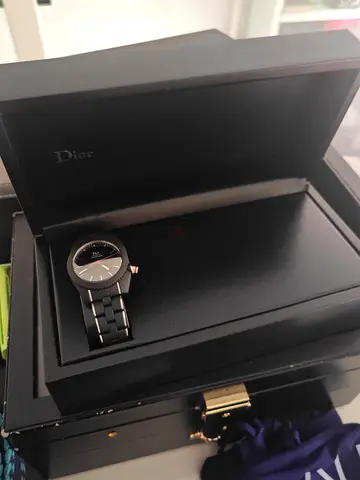 Dior black ceramic Man watch with original box