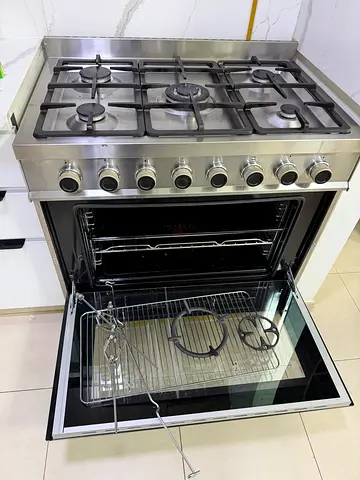 Stainless Steel 6-Burner Gas Range with Convection Oven