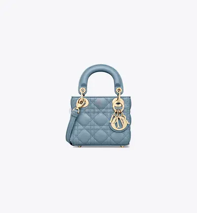 Dior smoll size Light Blue Quilted Mini Lady Dior Handbag