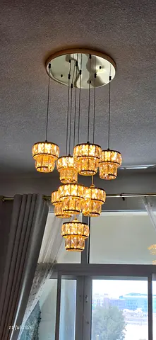 Modern Crystal Multi-Tier Pendant Chandelier - 9-Light Ceiling Lamp