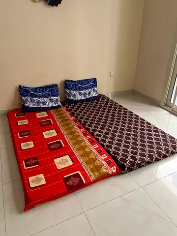 Used Floor Mattress Set with Two Pillows - Good Condition