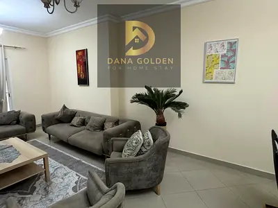 For monthly rent: three bedrooms, two living rooms, and three bathrooms. First occupancy. Furnished with internet. Located in Al Taawun, Sharjah.
