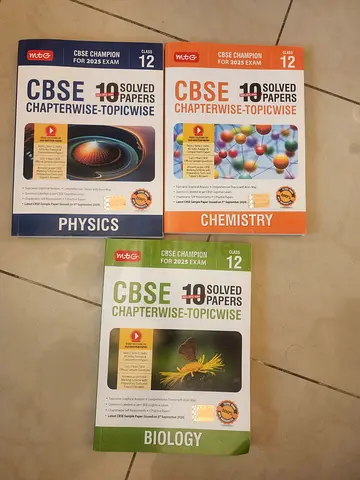 Set of 3 CBSE Class 12 Chapterwise Solved Papers - Physics, Chemistry, Biology