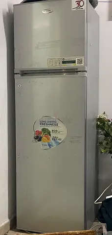 Whirlpool Silver Double-Door Refrigerator - Good Working Condition