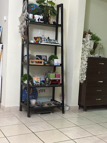 Tall Black Display Shelf / Open Bookcase - Good Condition