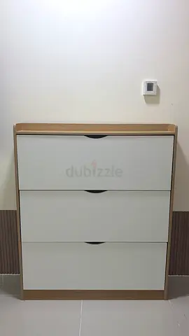 IKEA-style 3-Drawer Shoe Cabinet - White Oak, Slim Wall Storage