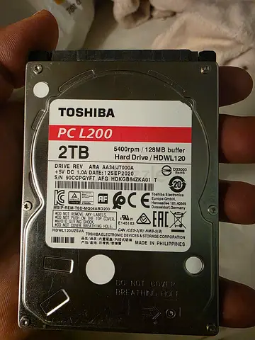 Toshiba 2TB Laptop internal HDD Hard Disk Drive 2.5 inch