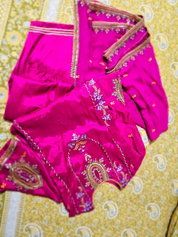 Magenta embroidered traditional womens salwar kameez set - good condition