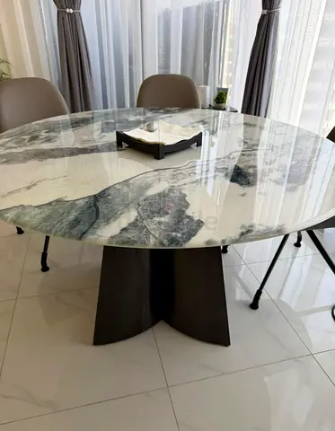 6 seater marble dining table