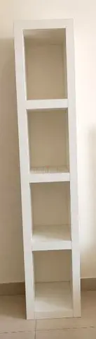 Slim White Tall Storage Shelf - 5 Open Compartments