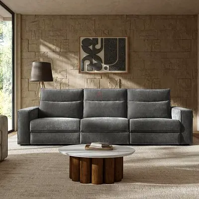 3 setaer tufted back gray velvet sofa