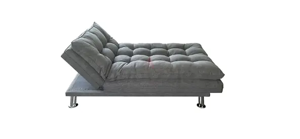 Grey Convertible Sofa Bed / Futon - Compact 2-Seater