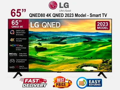 LG 65 Inch Smart TV - QNED80 120Hz Gaming TV - FREE DELIVERY, INSTALLATION, WARRANTY