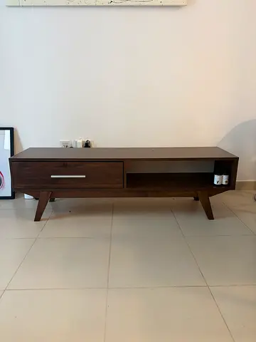 Solid Wood TV Console / Entertainment Unit - Dark Brown