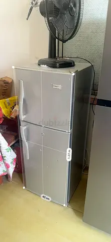 Used Silver Mini Fridge - 2 Door Compact Refrigerator (Working Condition)