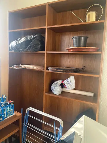 Wooden cubby storage shelving unit - good condition