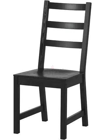 Solid Wood Black Dining Chair with Ladder Back - Good Condition