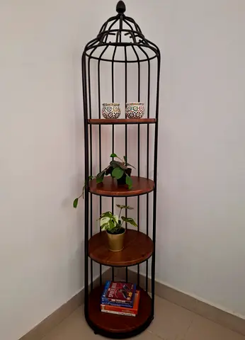 Metal storage shelf birdcage style