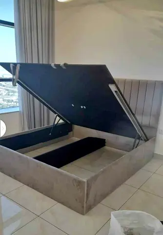 Modern Upholstered Bed Frame with Hydraulic Storage