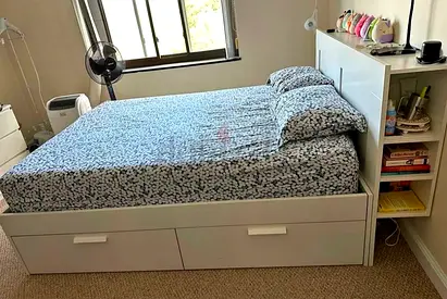 Ikea brimness King size bed with matters 4 storage