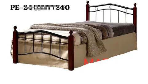 Single/Single-Size Metal Wood Frame Bed - Good Condition