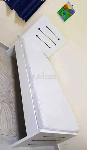 Single White Bed with Mattress