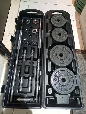 50 kg Adjustable Dumbbell Set with Multiple Weight Plates and Bars (Case Included)
