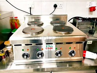 Stainless Steel 4-Burner Commercial Electric Cooktop - Ital Cook