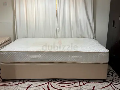 discount on luxury Used queen Bed Base with Mattress - Beige,  Medium Condition