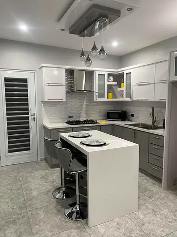 Modern White Kitchen Island