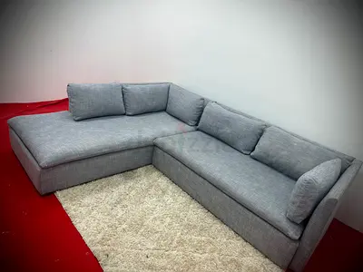 Like new condition pottery barn grey color lshape sofa