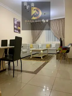 For monthly rent: Three bedrooms, a living room, and three bathrooms, fully furnished with internet,