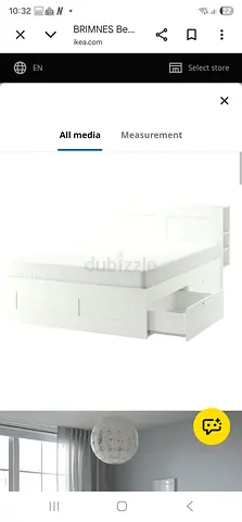 White storage bed frame with drawers (IKEA style) - Queen/Double