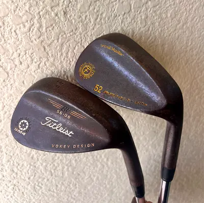 Set of Titleist Vokey 52° and 58° Rust Finish Wedges