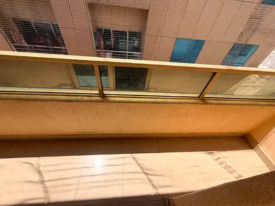 Annual rental apartment available in Al Majaz 3. Two bedrooms, living room, two bathrooms, balcony, central air conditioning, and excellent spacious a