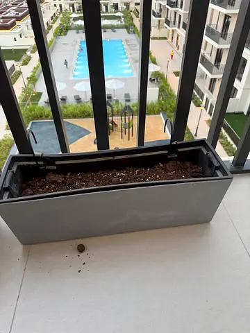 2 Long rectangular balcony planter box - grey, used