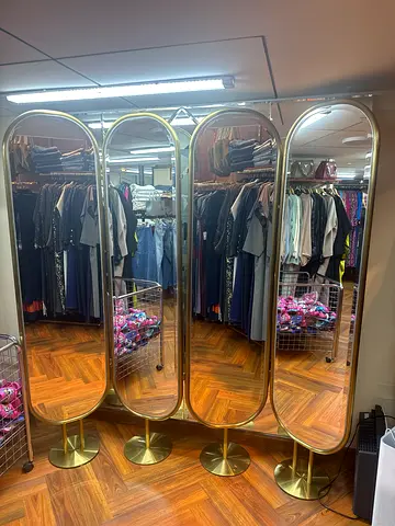 Set of 4 Full-Length Gold Arch Standing Mirrors - Good Condition