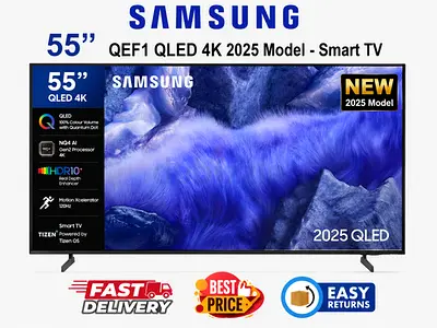 Samsung 55 Inch Smart TV UAE - QLED QEF1 2025 AI Vision 4K TV - FREE DELIVERY, WARRANTY