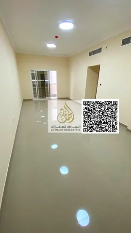 Two-bedroom apartment with a living room in Al Jurf 3—first-time occupancy. Features include 2 bathrooms, a balcony, a storeroom, and built-in wardrob