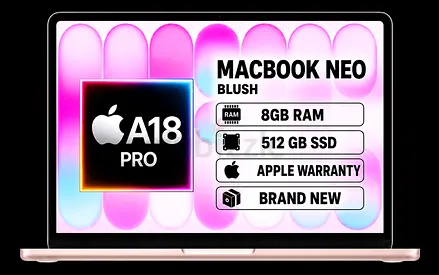 MACBOOK NEO A18 PRO | 8GB RAM | 512GB SSD | 13” BLUSH | BRAND NEW