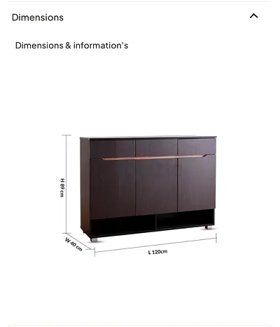 Dark Wood Sideboard Shoe Cabinet / Storage Console - 120cm W