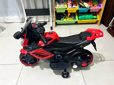 Red Electric Ride-On Motorcycle for Kids - Battery Powered
