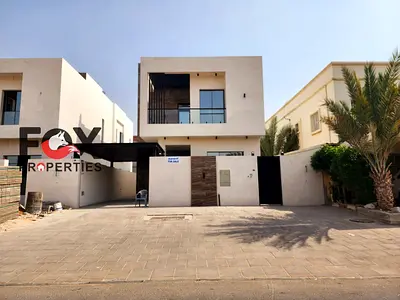 Brand new villa next to the mosque | 10-meter setback for parking | 5 master bedrooms | Ready built-in wardrobes | Waterproof insulation with 25-year