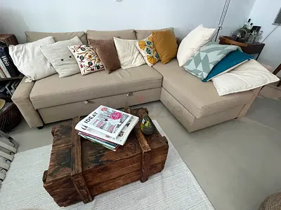 Beige L-shaped IKEA Sofa – Good Condition