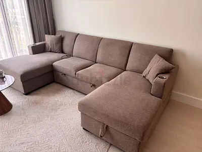 L-Shaped Sofa Bed with Storage
