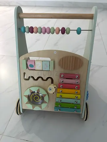 Wooden Baby Push Walker with Activity Toys and Xylophone