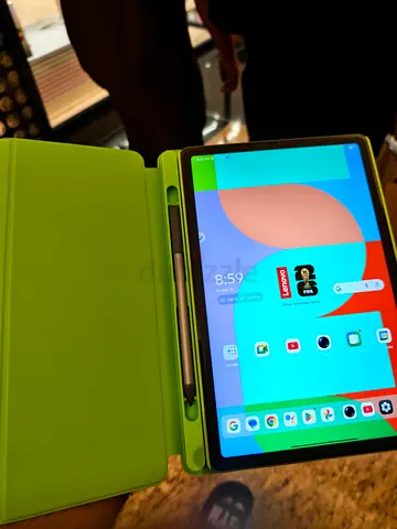Lenovo Tablet with Stylus and Green Flip Cover