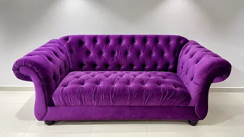 [Move Out] Single piece Purple Velvet Chesterfield Sofa